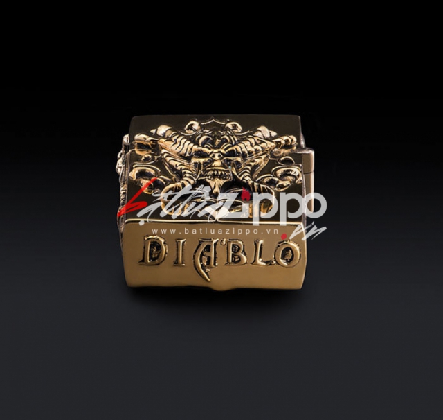 Bật lửa Zippo chính hãng nguyên khổi bạc Tây Tạng đúc thanh kiếm Diablo