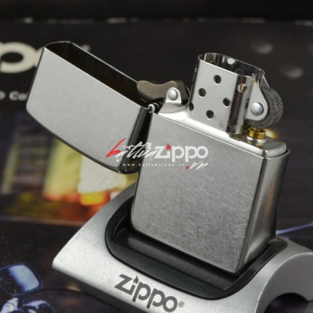 Bật lửa Zippo chính hãng kiểu dáng bạc xước cổ điển 207