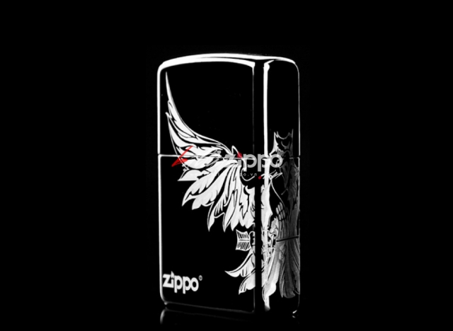 Bật lửa zippo chính hãng đen  khắc logo chim đại bàng dũng mãnh