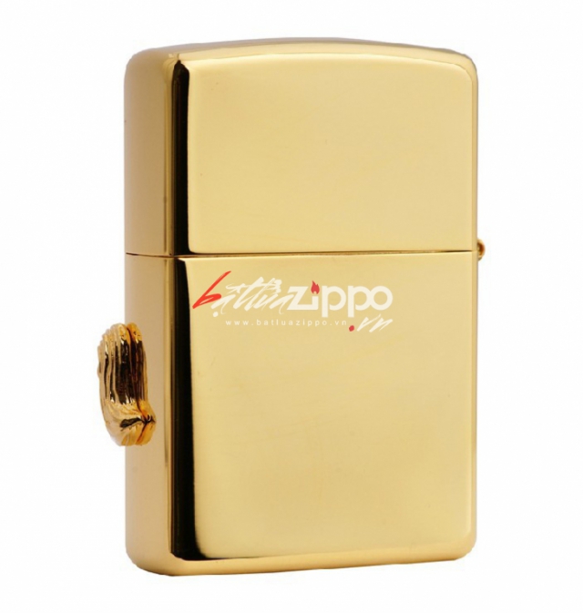 Bật lửa Zippo chính hãng mặt xanh mạ vàng khắc nổi