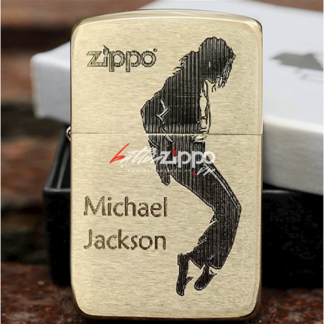 Bật lửa Zippo vàng đồng hình Michael Jackson Ver 2