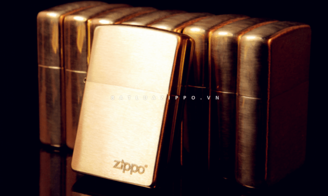 Bật lửa Zippo chĩnh hãng đồng vàng 204B