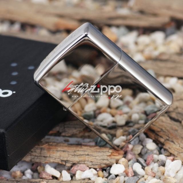 Bật lửa zippo chính hãng bạc trơn khắc chữ ZIPPO