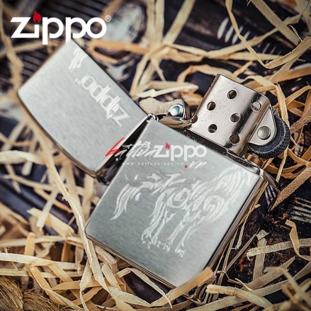 Bật lửa Zippo chính hãng xước sói hú