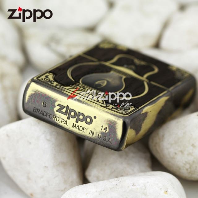 Bật lửa Zippo chính hãng phiên bản màu gỗ In đèn