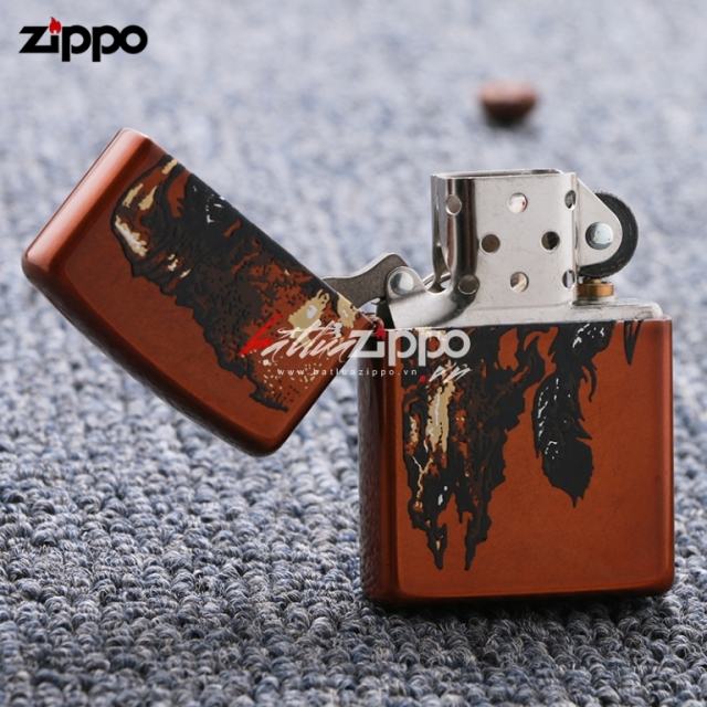 Bật lửa Zippo Mỹ chính hãng phiên bản hóa thạch hộp sọ