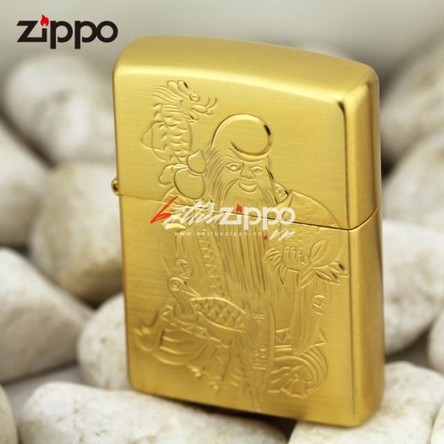 Bật lửa Zippo chính hãng xi vàng khắc hình ông Thọ