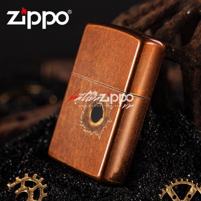 Bật lửa Zippo chính hãng Mỹ in lỗ đạn
