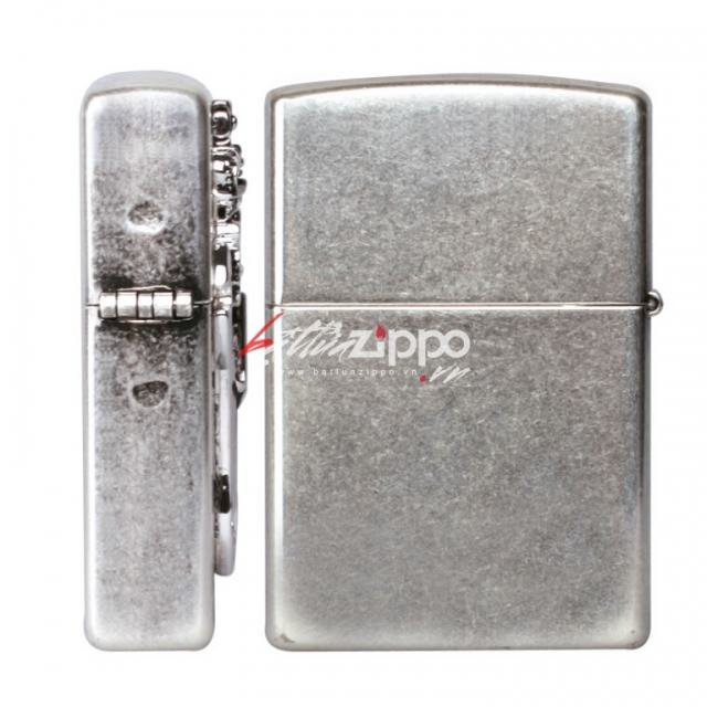 Bật lửa Zippo phiên bản khắc hình thanh gươm cổ bạc