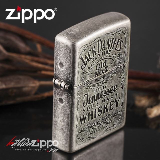 Bật lửa Zippo phiên bản Antique Bạc Dòng Jack Daniels 81
