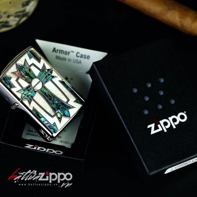 Bật lửa Zippo phiên bản Antique Japan chữ thập mặt gương