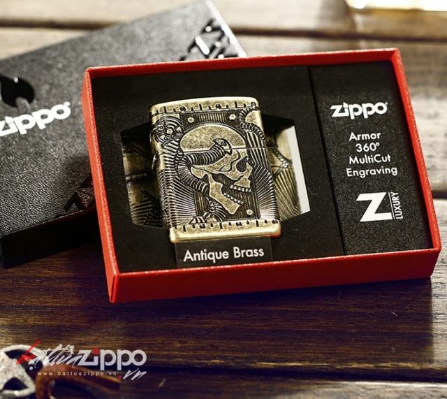 Bật lửa Zippo phiên bản Armor 360 Antique Brass