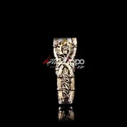 Bật lửa Chính hãng Zippo Hàn Quốc phiên bản của hoa mạ vàng cát đen chết Skull - Mã SP: ZPC0141