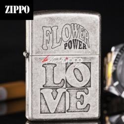 Bật lửa Zippo chính hãng bạc cổ in nổi LOVE - Mã SP: ZPC0366