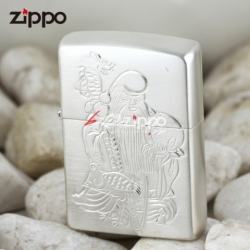 Bật lửa Zippo chính hãng bạc nguyên khối khắc hình ông Thọ - Mã SP: BL00452