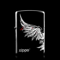 Bật lửa zippo chính hãng đen  khắc logo chim đại bàng dũng mãnh - Mã SP: ZPC0174