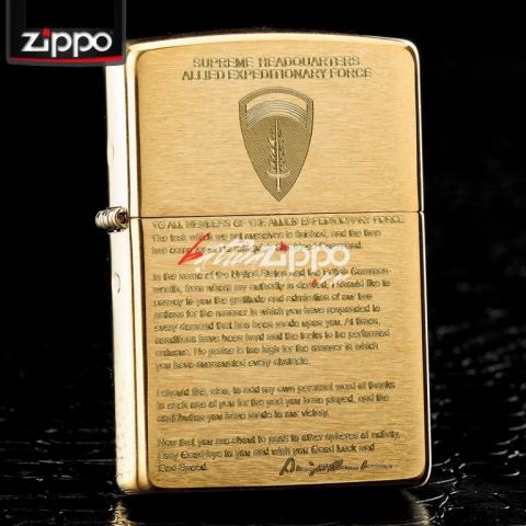 Bật lửa Zippo chính hãng đồng nhẹ khắc Eisenhower