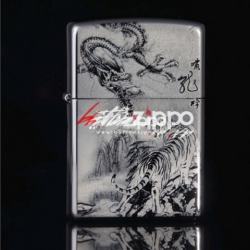 Bật lửa Zippo chính hãng hình đấu chiến Rồng Hổ - Mã SP: ZPC0217