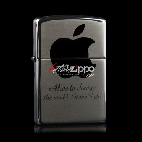 Bật lửa zippo chính hãng hình táo Apple Steve Jobs