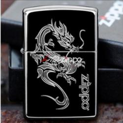 Bật lửa zippo chính hãng họa tiết Dragon đen - Mã SP: ZPC0179