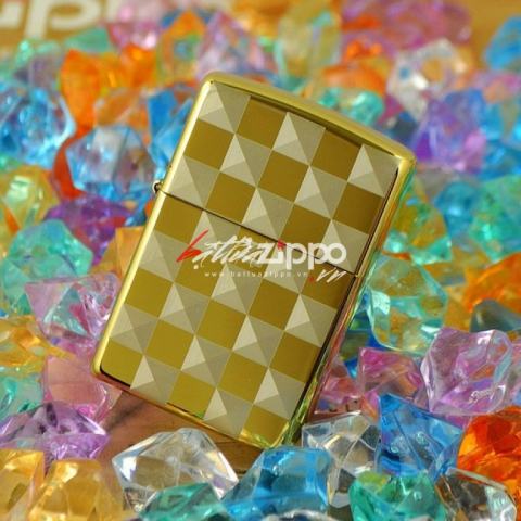 Bật lửa Zippo chính hãng ô vuông caro vàng