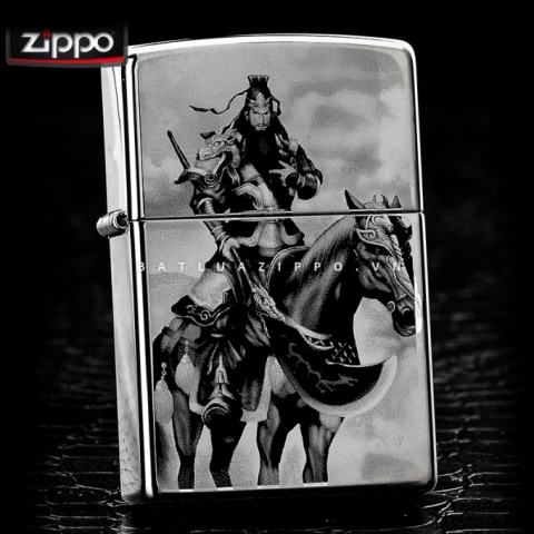Bật lửa Zippo chính hãng Quan tướng công cưỡi ngựa