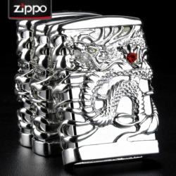 Bật lửa Zippo chính hãng rồng bạc quấn quanh - Mã SP: ZPC0032