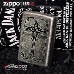 Bật lửa Zippo phiên bản Antique Silver Cross Original - Mã SP: BL00703